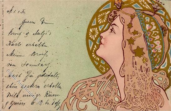 Jugendstil Frau TSN-Verlag XVII Künstlerkarte 1900 I-II Art Nouveau - Zonder Classificatie