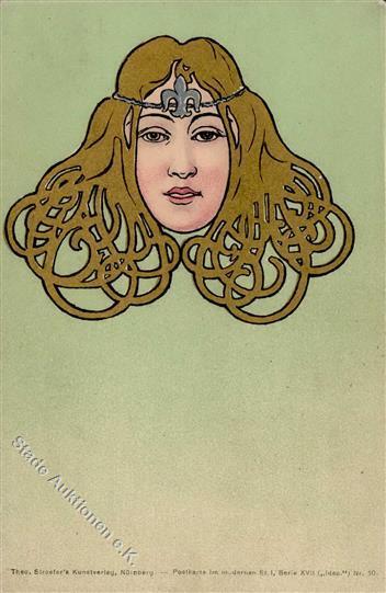 Jugendstil Frau TSN-Verlag XVII Künstlerkarte I-II Art Nouveau - Zonder Classificatie