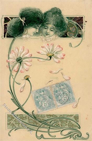 Jugendstil Frauen Künstlerkarte 1905 I-II Art Nouveau Femmes - Zonder Classificatie