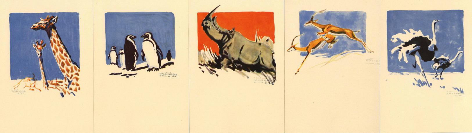 Aschenborn, Hans A. Tiere Lot Mit 5 Künstler-Karten I- - Zonder Classificatie