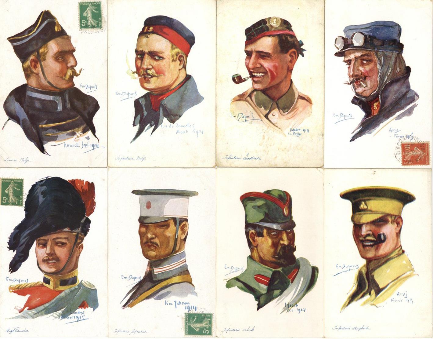 Dupuis, E. Militär Soldaten Lot Mit 17 Künstler-Karten I-II - Zonder Classificatie