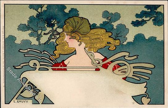 Gauvy, L. Frau Jugendstil Künstler-Karte I-II Art Nouveau - Zonder Classificatie