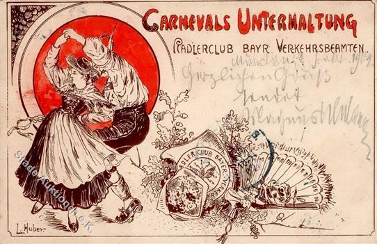 Huber, L. Carnevals Unterhaltung Padlerclub Bayr. Verkehrsbeamten 1902 I-II (fleckig) - Zonder Classificatie