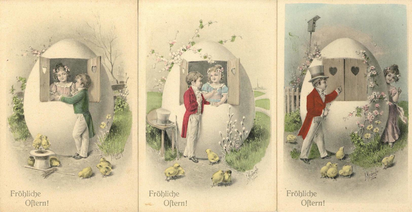 Kränzle, J. 3'er Set Ostern Künstler-Karten Verlag TSN 4007 I-II Paques - Non Classificati