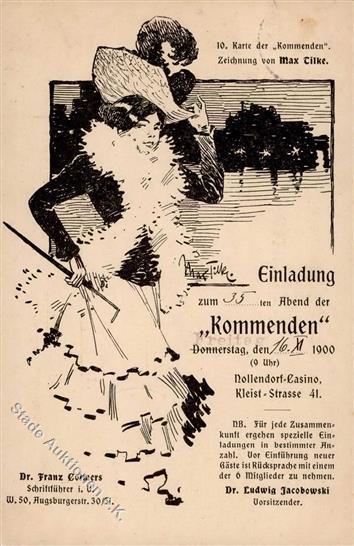 TILKE,Max - Einladung Der KOMMENDEN - BERLIN 1900 I-II - Zonder Classificatie