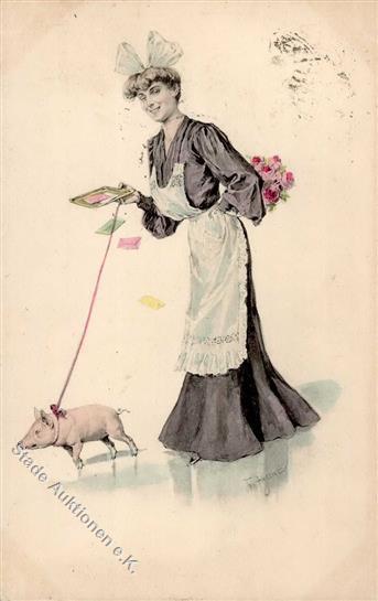 Zasche, Th. Frau Schwein TSN-Verlag Künstlerkarte 1906 I-II (fleckig) Cochon - Zonder Classificatie