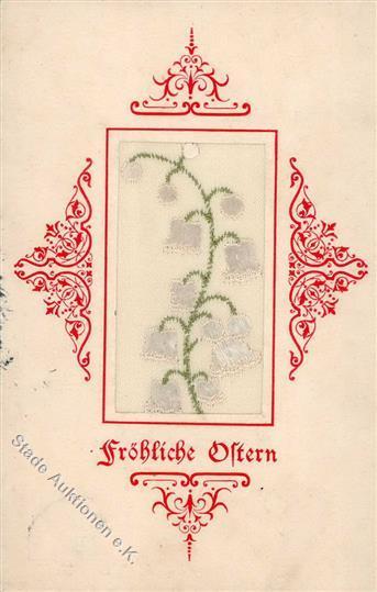 Seide Gestickt Ostern 1914 I-II (fleckig) Paques Soie - Non Classificati