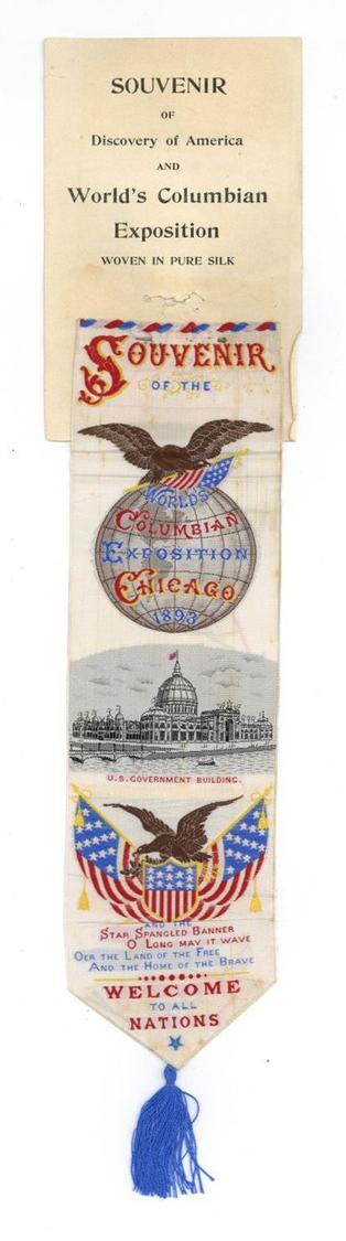 Seide Gewebt Discovery Of America And World's Columbian Exposition Chicago 1893 I-II Soie - Non Classificati