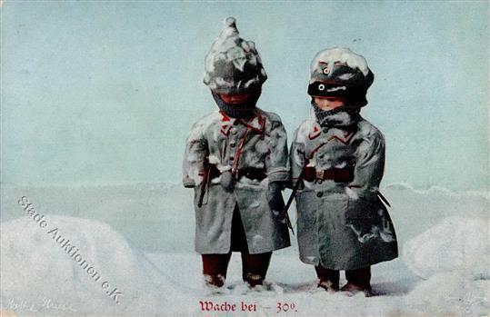 Käthe Kruse Wache Bei - 30° Feldgraue Puppen  Künstlerkarte 1916 I-II - Speelgoed & Spelen