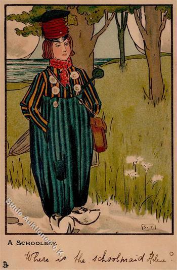 Kind Ein Schuljunge Künstlerkarte 1903 I-II - Non Classificati