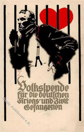 Hohlwein, L. Volksspende Für Die Deutschen Kriegs- Und Zivil Gefangenen Künstlerkarte I-II - Hohlwein, Ludwig