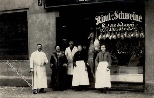 BERUFE/GESCHÄFTE- Foto-Ak - RINDER- U. SCHWEINESCHLACHTEREI- I - Pubblicitari