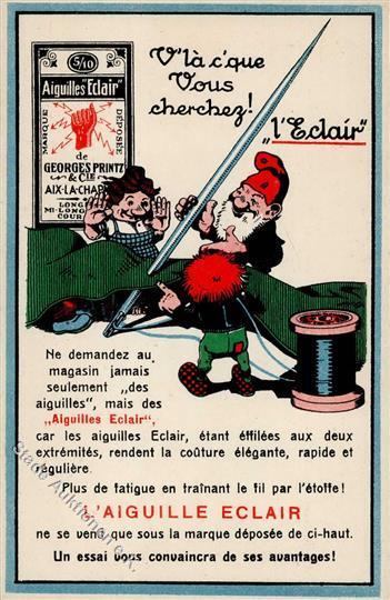 Werbung Aiguilles Eclair Nähnadel Zwerge I-II Publicite Lutin - Reclame