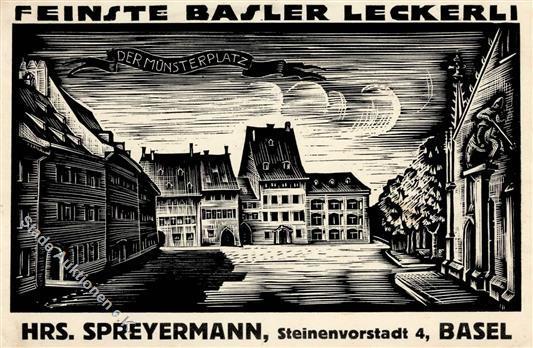 Werbung Basel (4000) Schweiz Feinste Basler Leckerli Hrs. Spreyermann I-II Publicite - Reclame