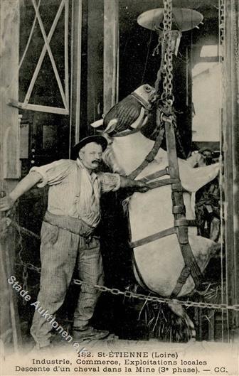 Bergbau Saint-Etienne (42000) Frankreich Pferd Transport In Die Mine 1911 I-II - Miniere