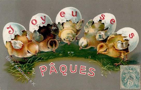 Ostern Küken Prägedruck 1908 I-II Paques - Pasqua