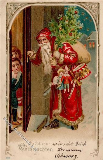 Weihnachtsmann Kinder Spielzeug Puppe  Prägedruck 1902 I-II Pere Noel Jouet - Kerstman