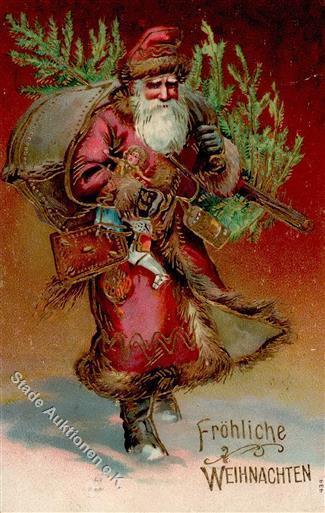 Weihnachtsmann Spielzeug Puppe  Prägedruck 1908 I-II Pere Noel Jouet - Santa Claus