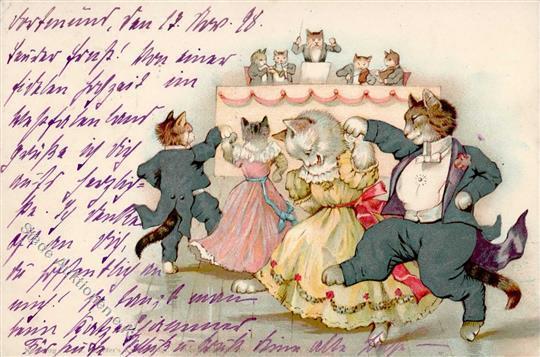 Katze Personifiziert TSN-Verlag  Künstlerkarte 1898 I-II Chat - Gatti