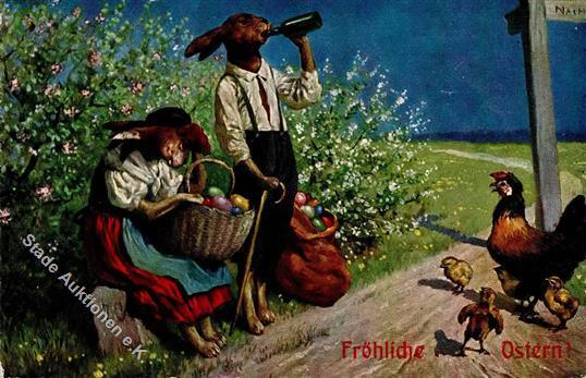 Hase Personifiziert Hühner TSN-Verlag 856 Künstlerkarte 1908 I-II - Andere & Zonder Classificatie