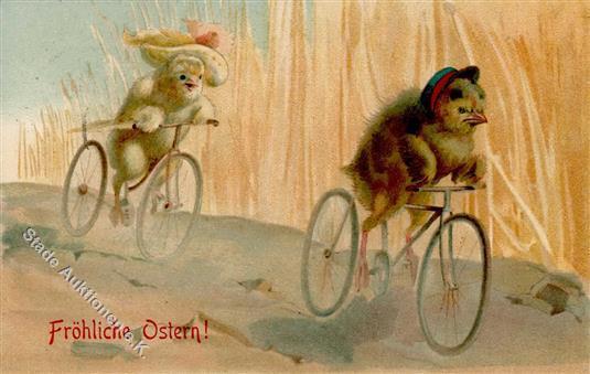 Huhn Personifiziert Fahrrad TSN-Verlag 696 Künstlerkarte 1907 I-II Cycles - Andere & Zonder Classificatie