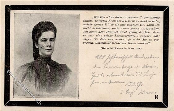 Kaiserin Elisabeth / Sissi Gedenkkarte 1898 I-II (fleckig) - Storia