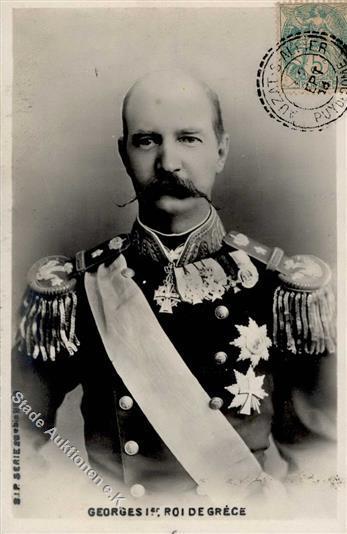 Adel Griechenland König Georges I  Foto AK 1908 I-II - Storia