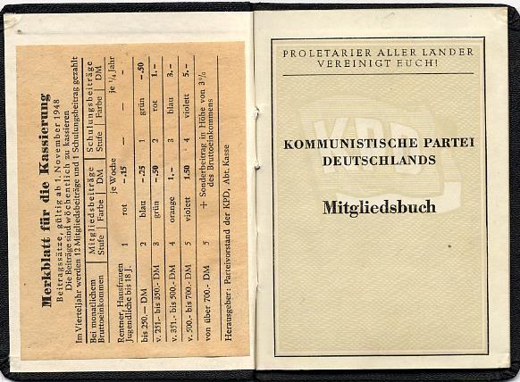 Politik Kommunistische Partei Deutschlands Mitgliedsbuch I-II - Eventi