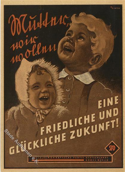 Politik SPD Propaganda Sign. Winter, M. I-II - Evenementen