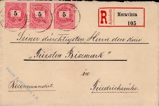Bismarck R-Brief Von Moravicza (Rumänien) An Fürsten Zu Bismarck Ankunftsstempel Friedrichruh 1906 I-II - Uniformi