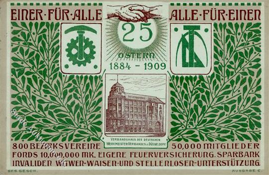Gewerkschaft Deutscher Werkmeister Verband 25 Jähriges Jubiläum 1912 I-II - Uniformi