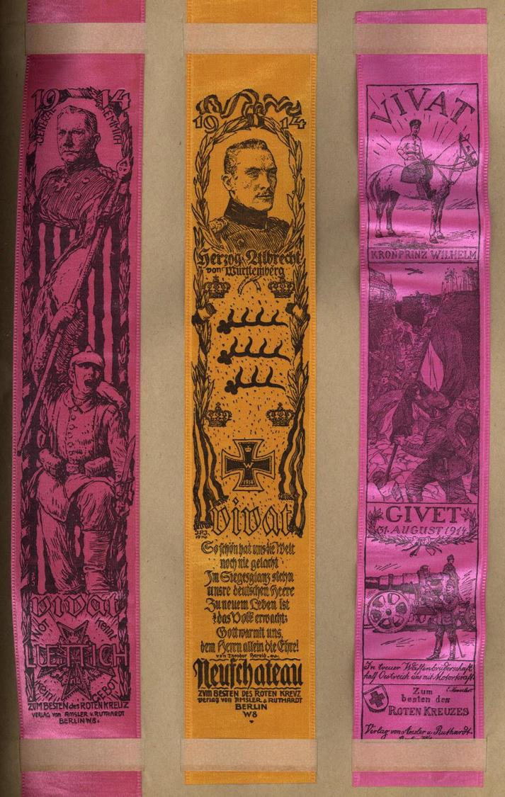 Propaganda WK I Seidenbänder (Vivat-Band)  Sammlung Von 42 St. Im Dafür Vorgesehenen Album I R! - Oorlog 1914-18