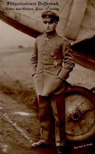 WK I Dossenbach Fliegerleutnant Ritter Des Ordens Pour Le Merite Foto AK I-II - Guerra 1914-18