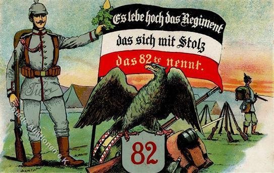Regiment Göttingen (3400) Nr. 82 Schwarz-Weiß-Rot 1916 I-II - Regimenten