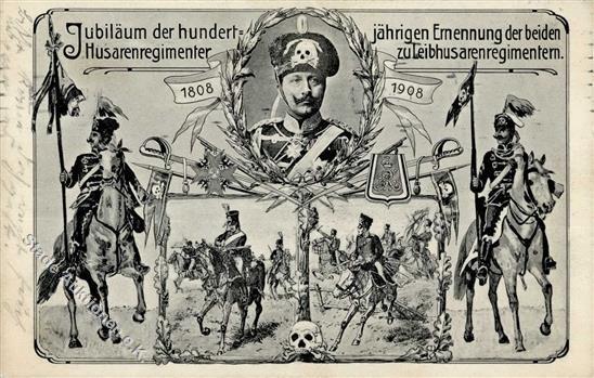Regiment Jubiläum Der Hundertjährigen Ernennung Der Beiden Husarenregimenter Zu Leibhusarenregimenter 1910 I-II (fleckig - Reggimenti