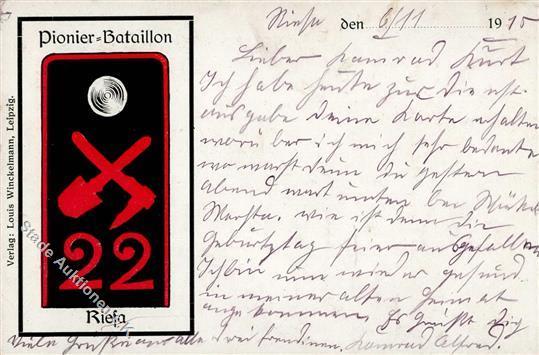 Regiment Riesa (O8400) Nr. 22 Pionier Bataillon  1915 I-II - Regimenten