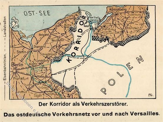 NS-LANDKARTE WK II - DANZIG - Klappkarte Der KORRIDOR Nr. 1 , I - Oorlog 1939-45