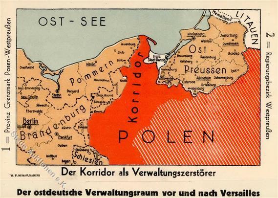 NS-LANDKARTE WK II - DANZIG - Klappkarte Der KORRIDOR Nr. 2 , I - Guerra 1939-45