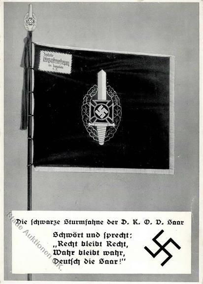 Fahne / Standarte WK II WK II Schwarze Sturmfahne Der D.K.O.V. Saar I-II - Oorlog 1939-45