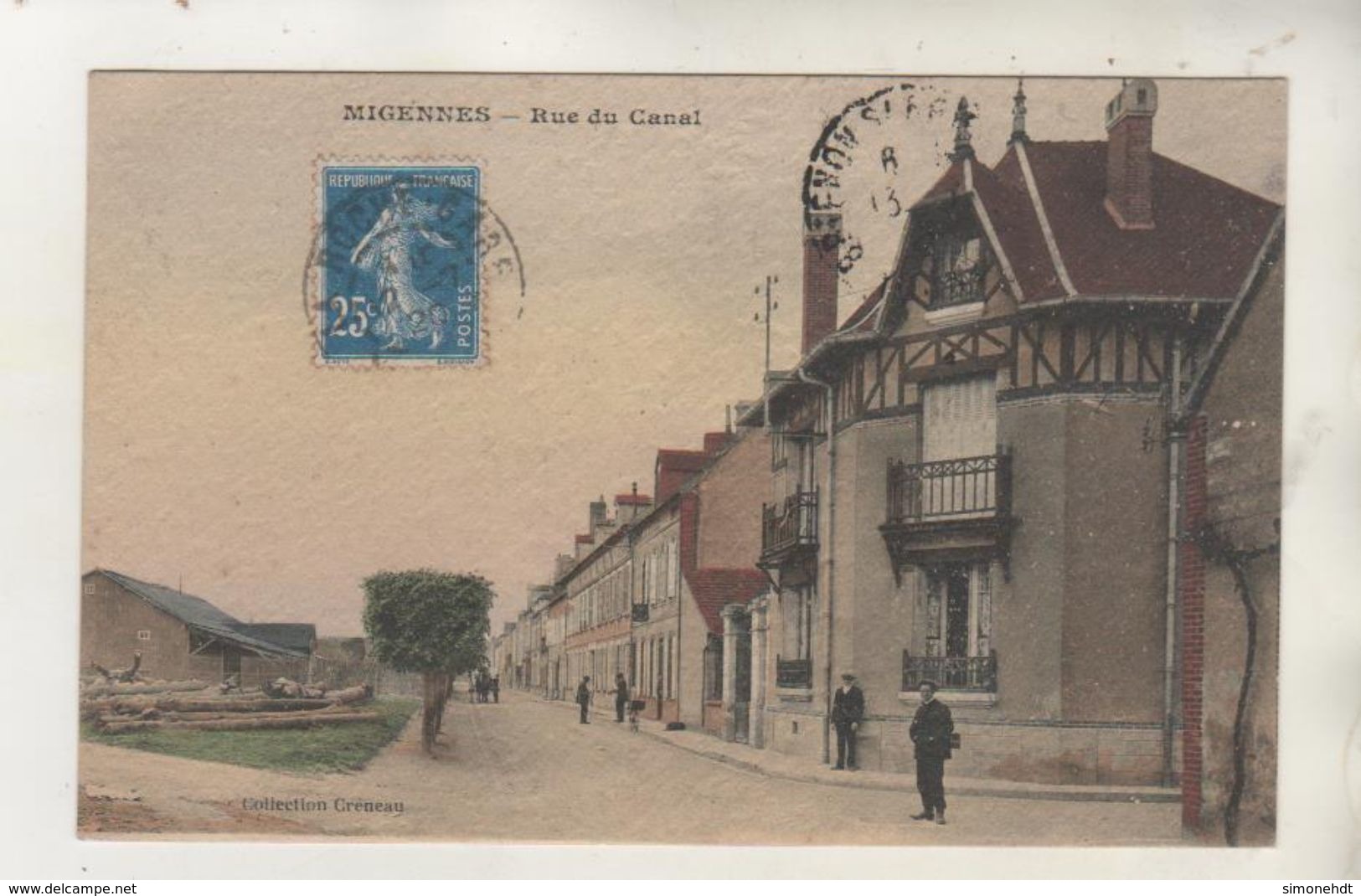 MIGENNES - Rue Du Canal - Carte Colorisée - Autres & Non Classés