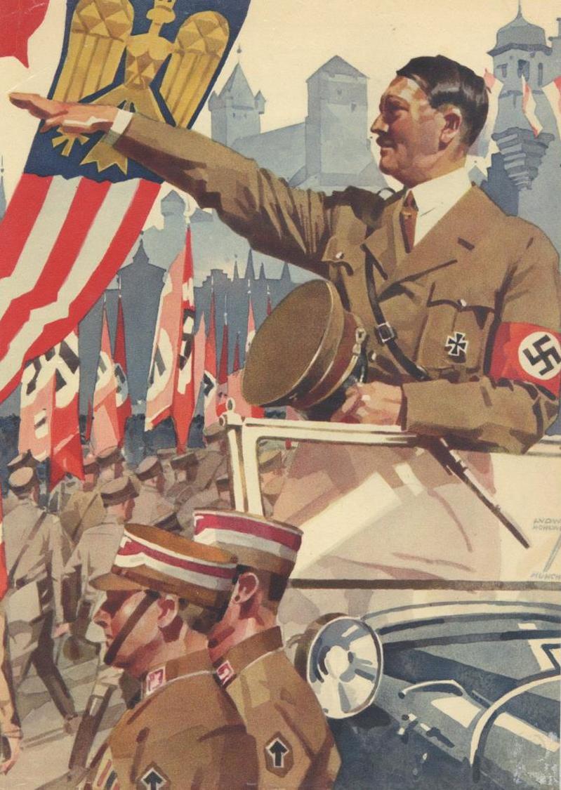 Propaganda WK II Hitler Schmucktelegramm Sign. Hohlwein, Ludwig I-II - Oorlog 1939-45