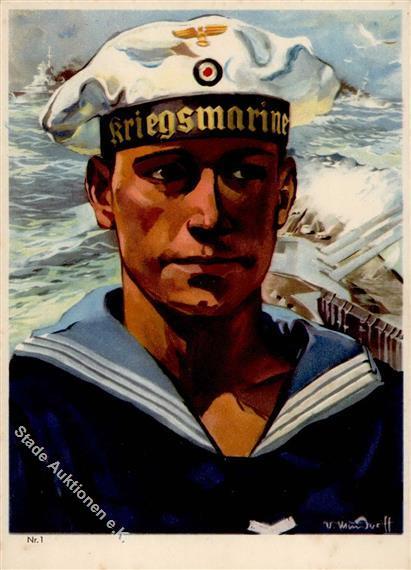 Propaganda WK II Kriegsmarine Matrose Sign. Mundorff, Viktor WK II   Künstlerkarte I-II - Oorlog 1939-45