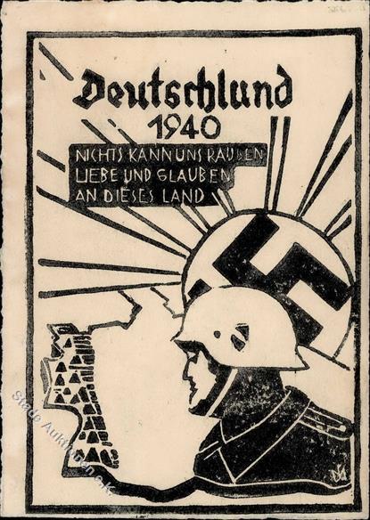 Propaganda WK II Nichts Kann Uns Rauben Liebe Und Glauben An Dieses Land Künstler-Karte I-II - Oorlog 1939-45