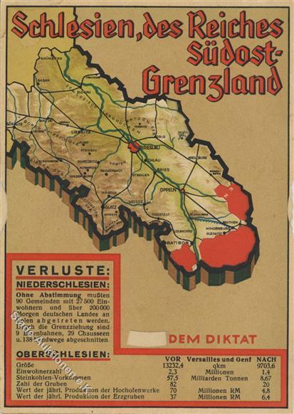Propaganda WK II Schlesien Des Reiches Südost Grenzland Mechanik-Drehkarte I- - Oorlog 1939-45