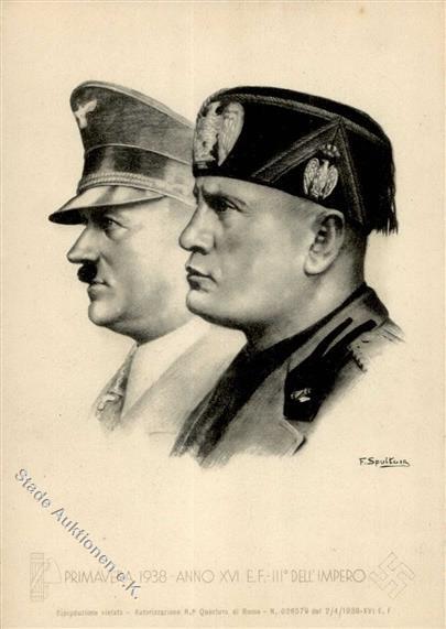 MUSSOLINI-HITLER WK II - S-o 1938 I - Guerra 1939-45