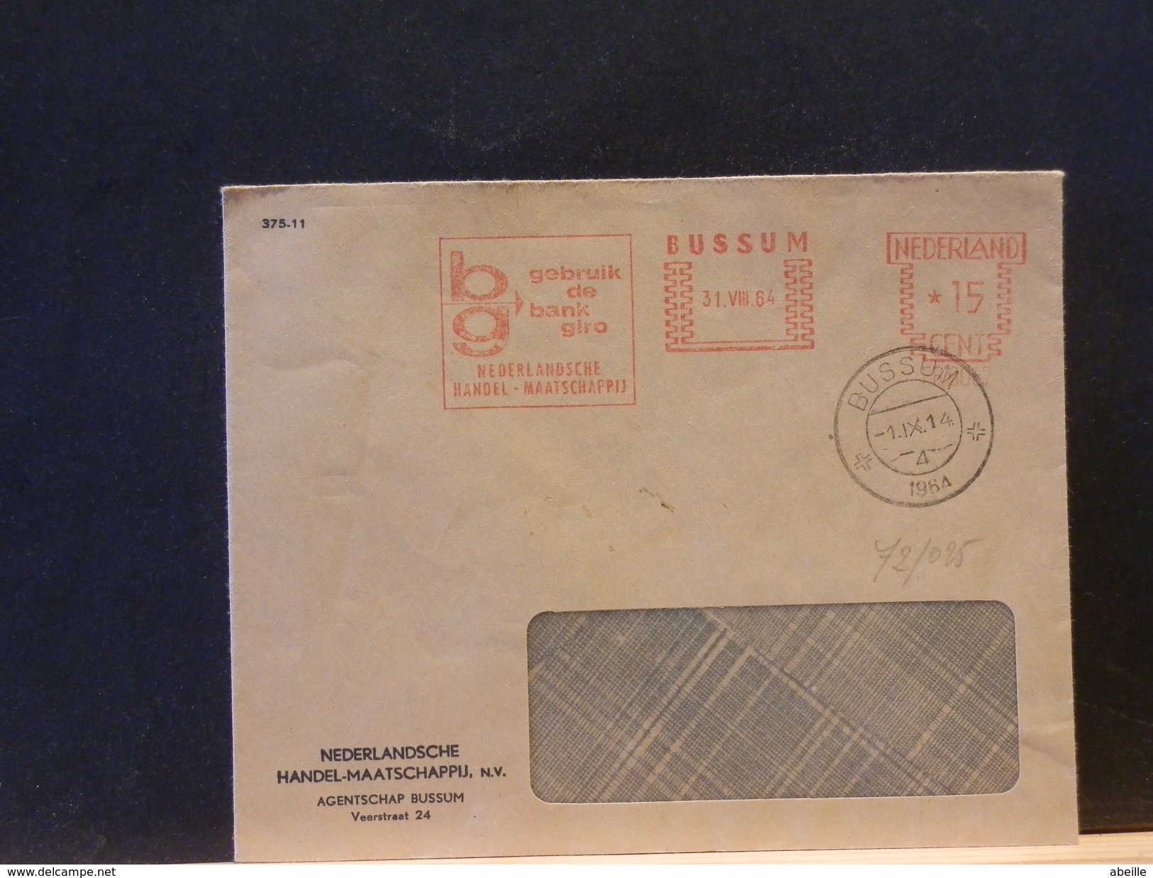 72/025  BRIEF NED.  1964  RODE VLAGSTEMPEL - Storia Postale