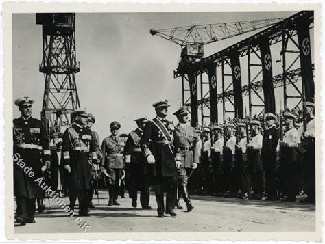 Hitler Und Admiral Horthy In Kiel Foto 12 X 9 Cm I-II - Oorlog 1939-45