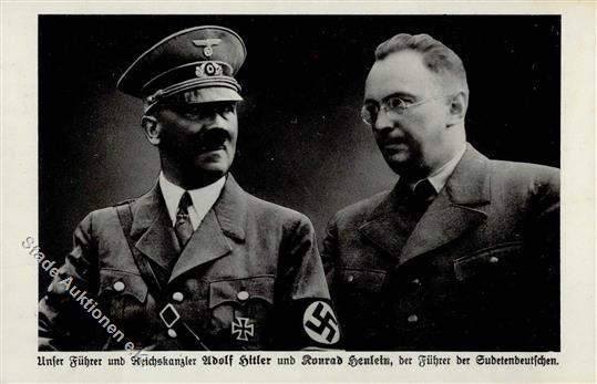 Hitler Und Konrad Henlein WK II Foto-Karte I-II - Guerra 1939-45