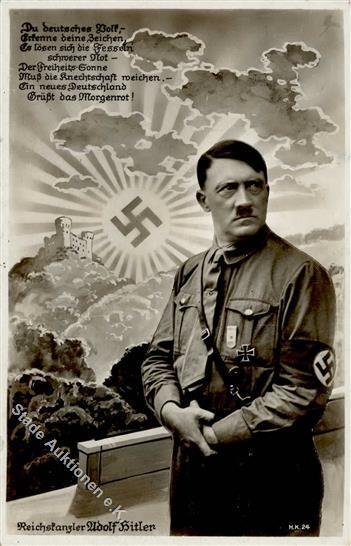 Hitler WK II Aufgehende Sonne  Foto AK I-II - Guerra 1939-45