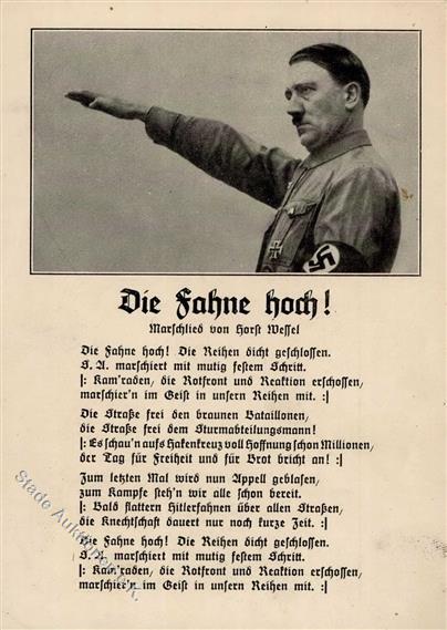 Hitler WK II Die Fahne Hoch Marschlied Horst Wessel I-II - Guerra 1939-45